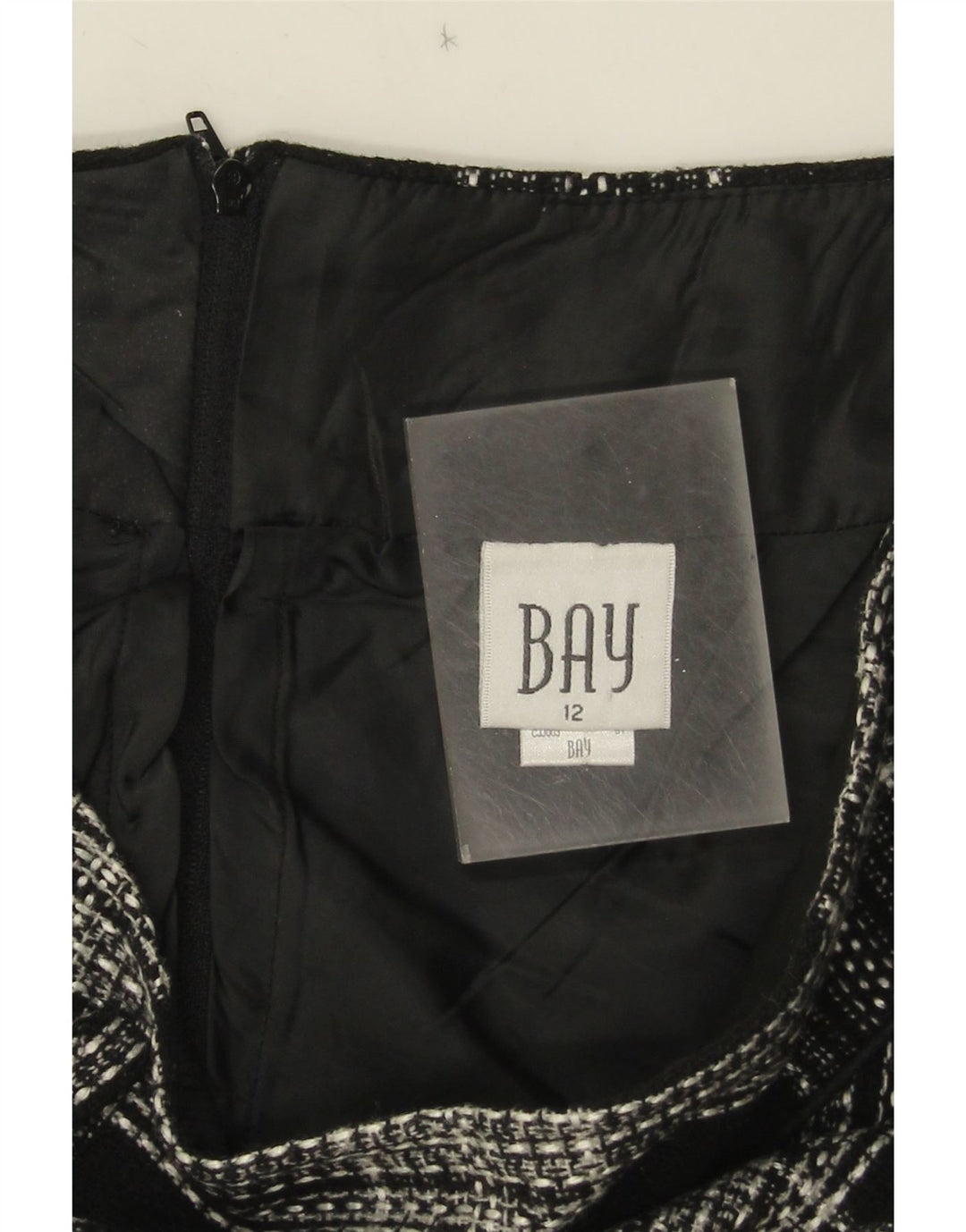 Γυναικεία φούστα Bay A-Line UK 12 Medium W30 Black Check Acrylic