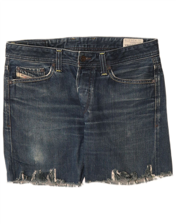 DIESEL Γυναικείο Viker Back Distressed τζιν σορτς W30 μεσαίο μπλε βαμβακερό