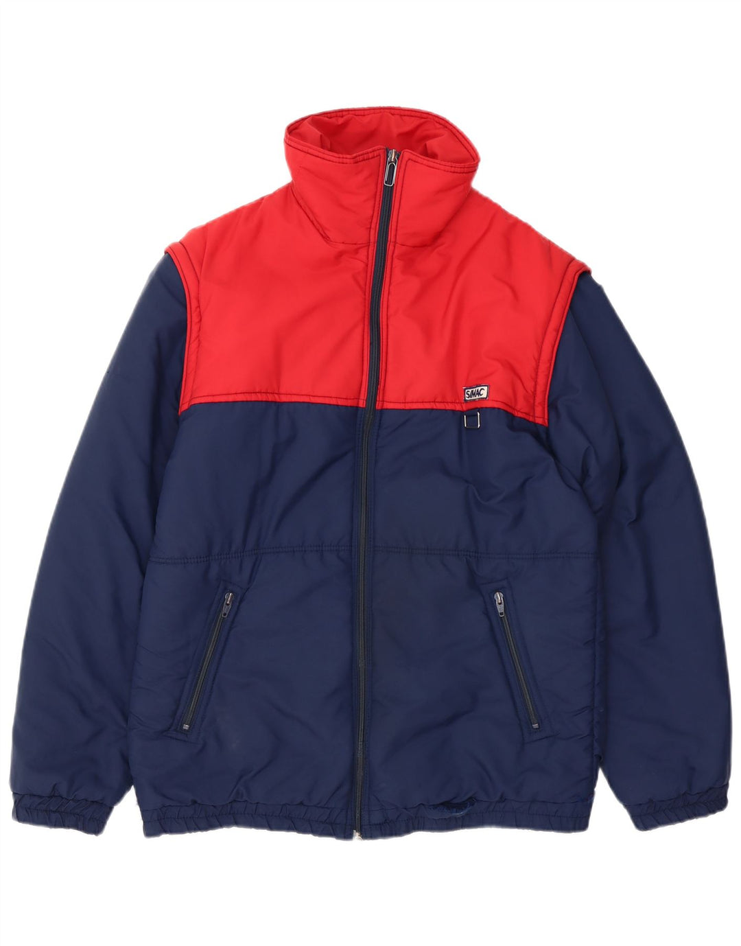 VINTAGE Ανδρικό μπουφάν με επένδυση UK 38 Medium Navy Blue Colorblock Πολυαμίδιο