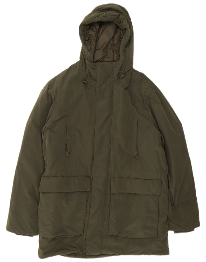 Zara Ανδρικό παλτό με κουκούλα UK 40 Large Green