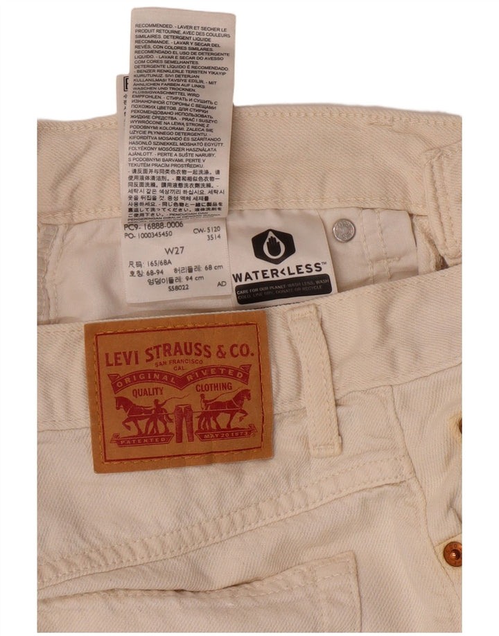 Γυναικείο μαμά ψηλόμεσο τζιν σορτς Levi's W27 Small Off White Classic