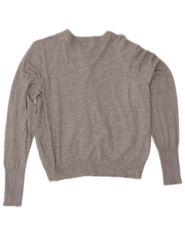 MARKS & SPENCER Γυναικείο πουλόβερ Crop Cardigan UK 14 Medium Grey Viscose