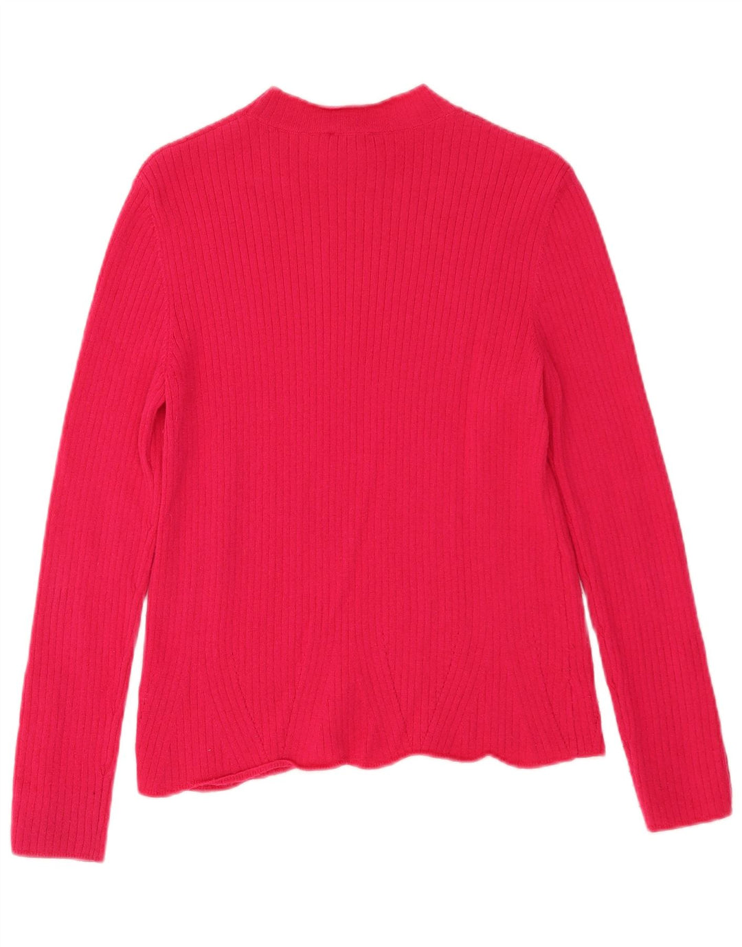 Jigsaw Γυναικείο πουλόβερ με λαιμόκοψη UK 10 Small Pink Wool