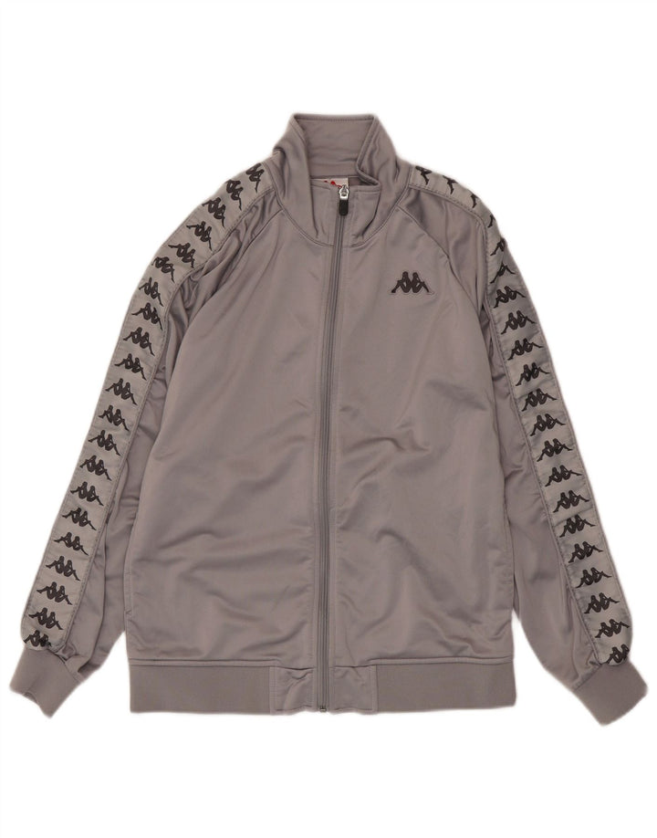 Ανδρική φόρμα φόρμας Kappa γραφικό Top Jacket Μικρό Γκρι Πολυεστέρας