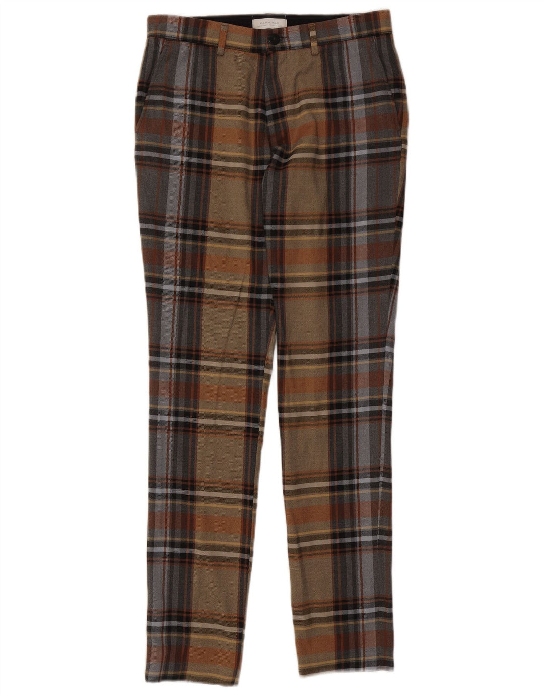 Zara Ανδρικό Slim παντελόνι Chino EU 40 Medium W31 L33 Πολύχρωμο καρό