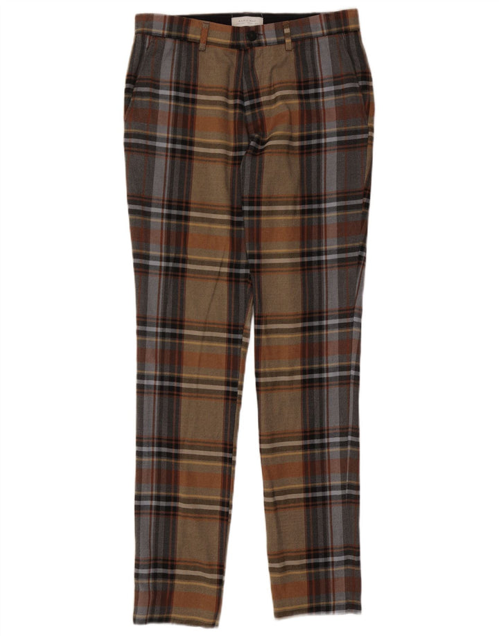 Zara Ανδρικό Slim παντελόνι Chino EU 40 Medium W31 L33 Πολύχρωμο καρό