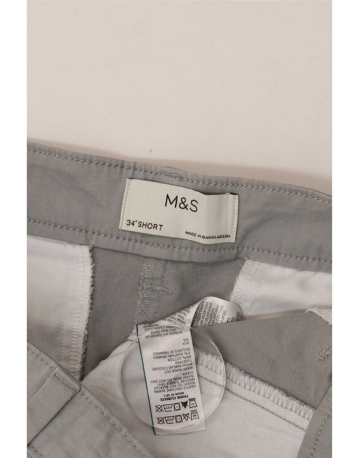 Ανδρικό σορτς Chino Marks & Spencer W34 μεγάλο γκρι βαμβακερό