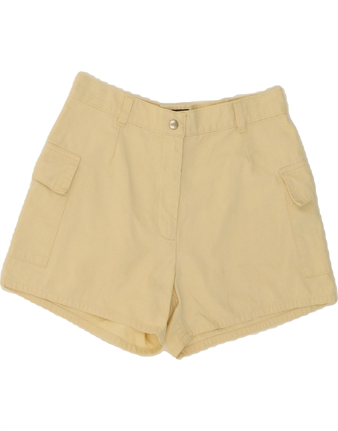 VINTAGE Womens Cargo Shorts W28 Medium  Yellow Striped Cotton Vintage Vintage and Second-Hand Vintage from Messina Hembry 