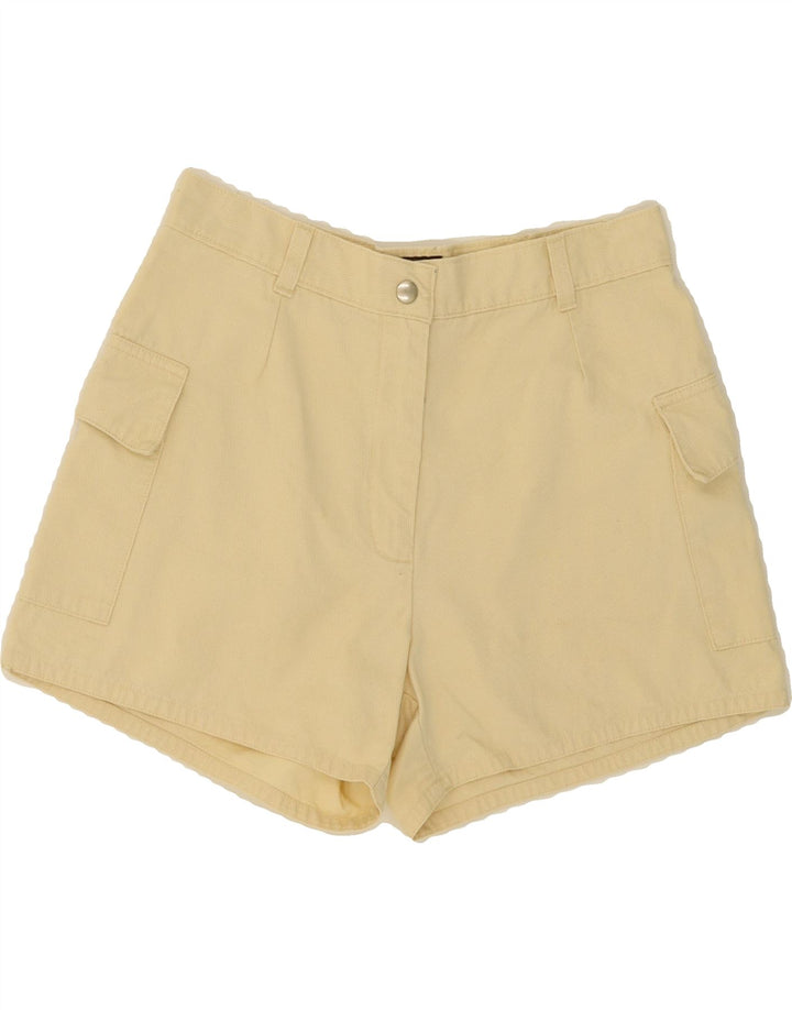 VINTAGE Womens Cargo Shorts W28 Medium  Yellow Striped Cotton Vintage Vintage and Second-Hand Vintage from Messina Hembry 