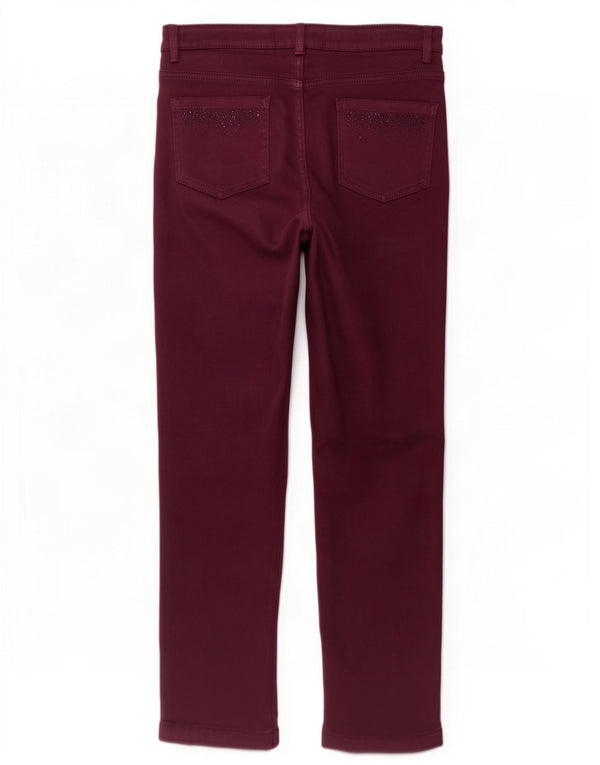 Marks & Spencer Γυναικείο ίσιο casual παντελόνι UK 12 Medium W30 L28 Purple