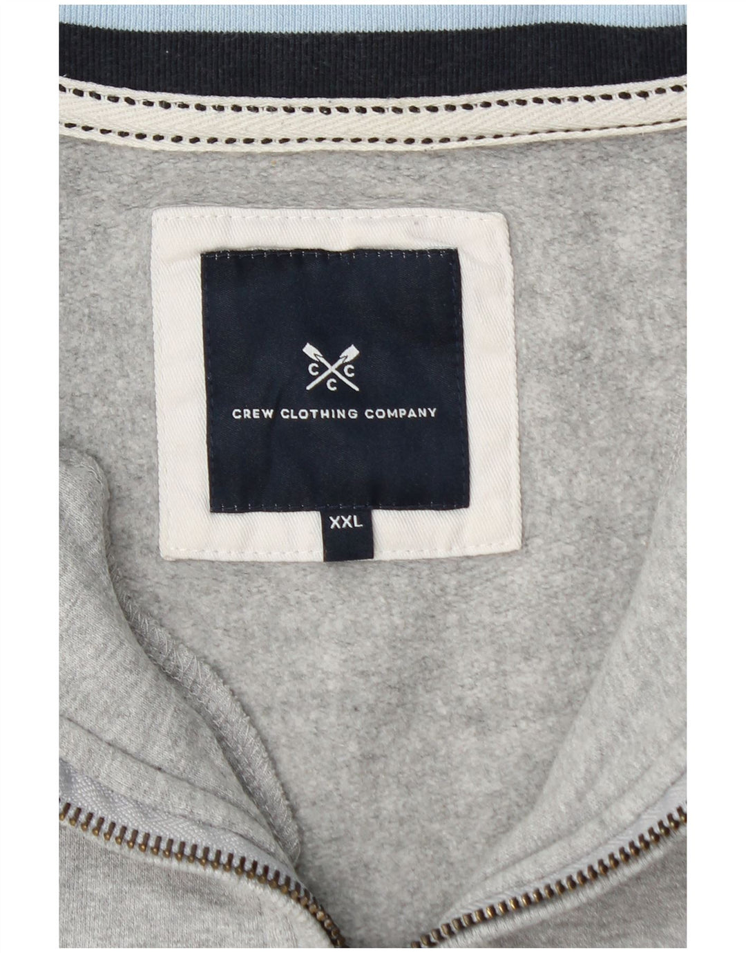 CREW CLOTHING Γυναικείο φούτερ με φερμουάρ Jumper UK 20 2XL Γκρι βαμβακερό