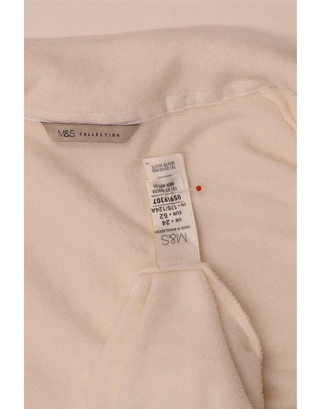 Marks & Spencer Γυναικείο Fleece Jacket UK 24 4XL Λευκός Πολυεστέρας