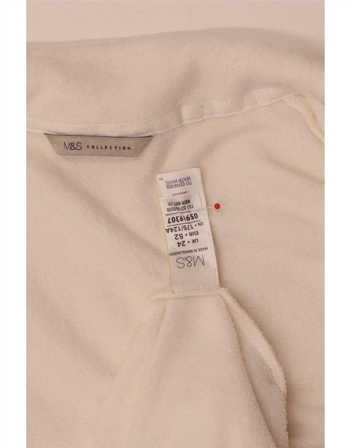 Marks & Spencer Γυναικείο Fleece Jacket UK 24 4XL Λευκός Πολυεστέρας