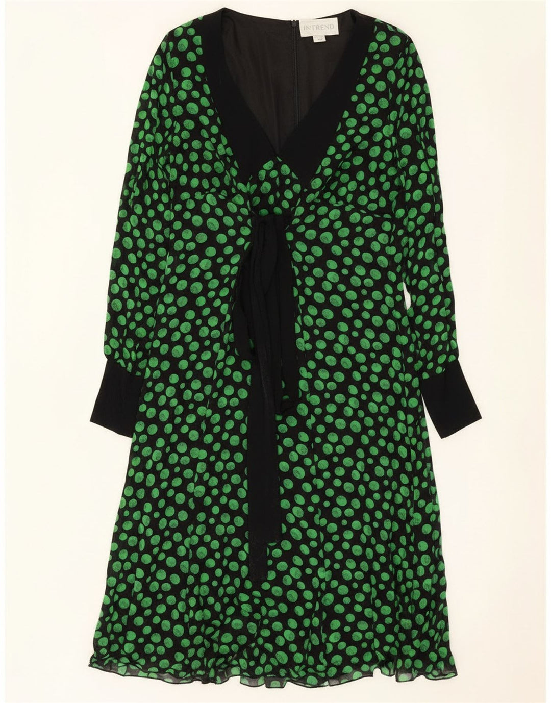 Max Mara Γυναικείο μακρυμάνικο φόρεμα A-Line UK 12 μεσαία μαύρα στίγματα