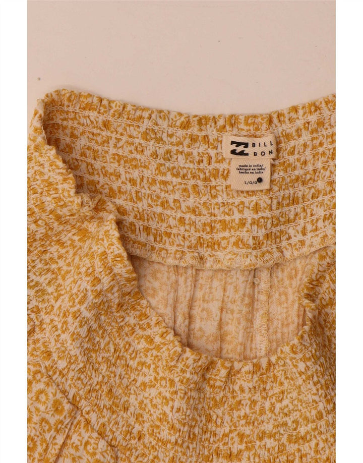 Billabong γυναικείο καυτερό παντελόνι μεγάλο W32 κίτρινο φλοράλ