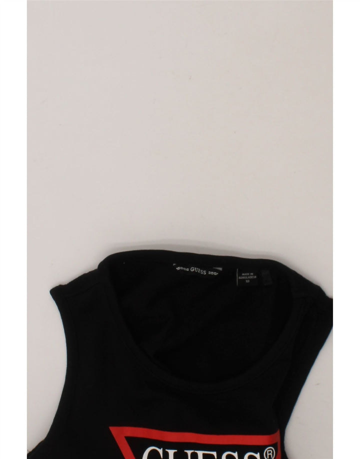 GUESS Girls Graphic Sleeveless Basic Dress 9-10 Years Black Cotton Vintage Guess and Second-Hand Guess from Messina Hembry 