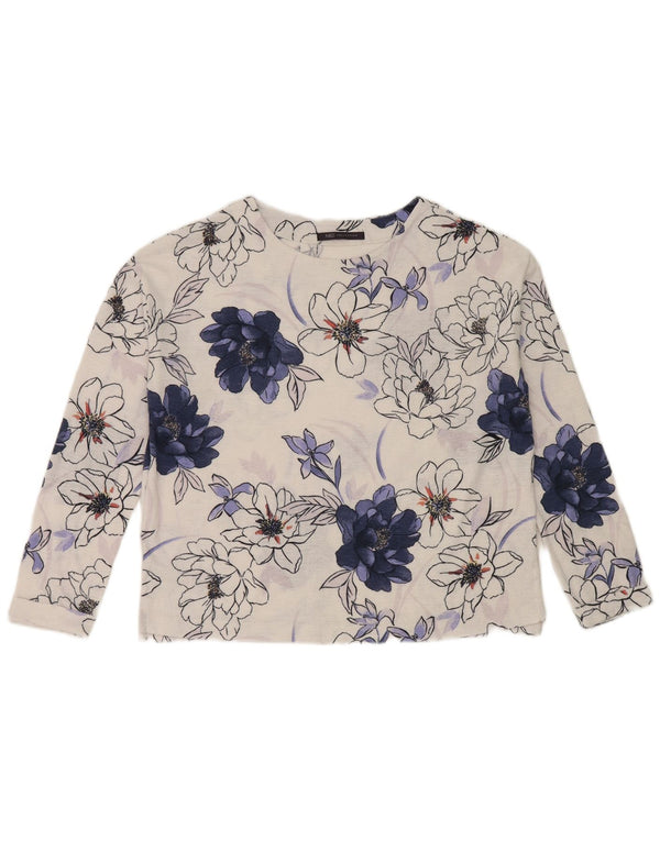 Marks & Spencer Γυναικείο υπερμεγέθη μακρυμάνικο UK 8 Small White Floral