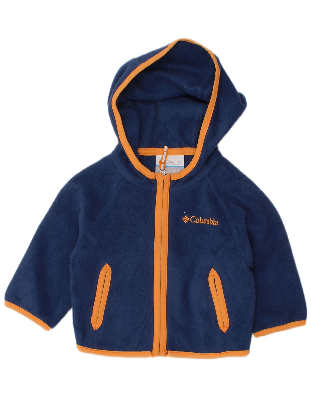 COLUMBIA Baby Boys Hooded Fleece Jacket 3-6 μηνών Navy Blue Colorblock