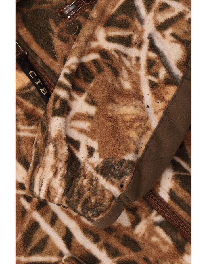 Vintage Ανδρικό Fleece Jacket UK 36 Small Khaki Camouflage Polyester