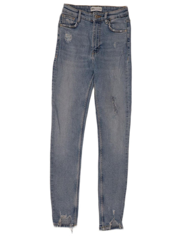 ZARA Γυναικεία στενόχωρα τζιν EU 34 2XS W24 L27 Μπλε
