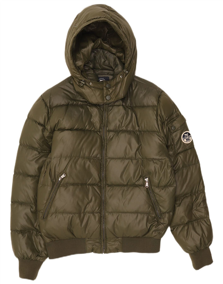 Ανδρικό μπουφάν με κουκούλα North Sails UK 38 Medium Khaki Nylon