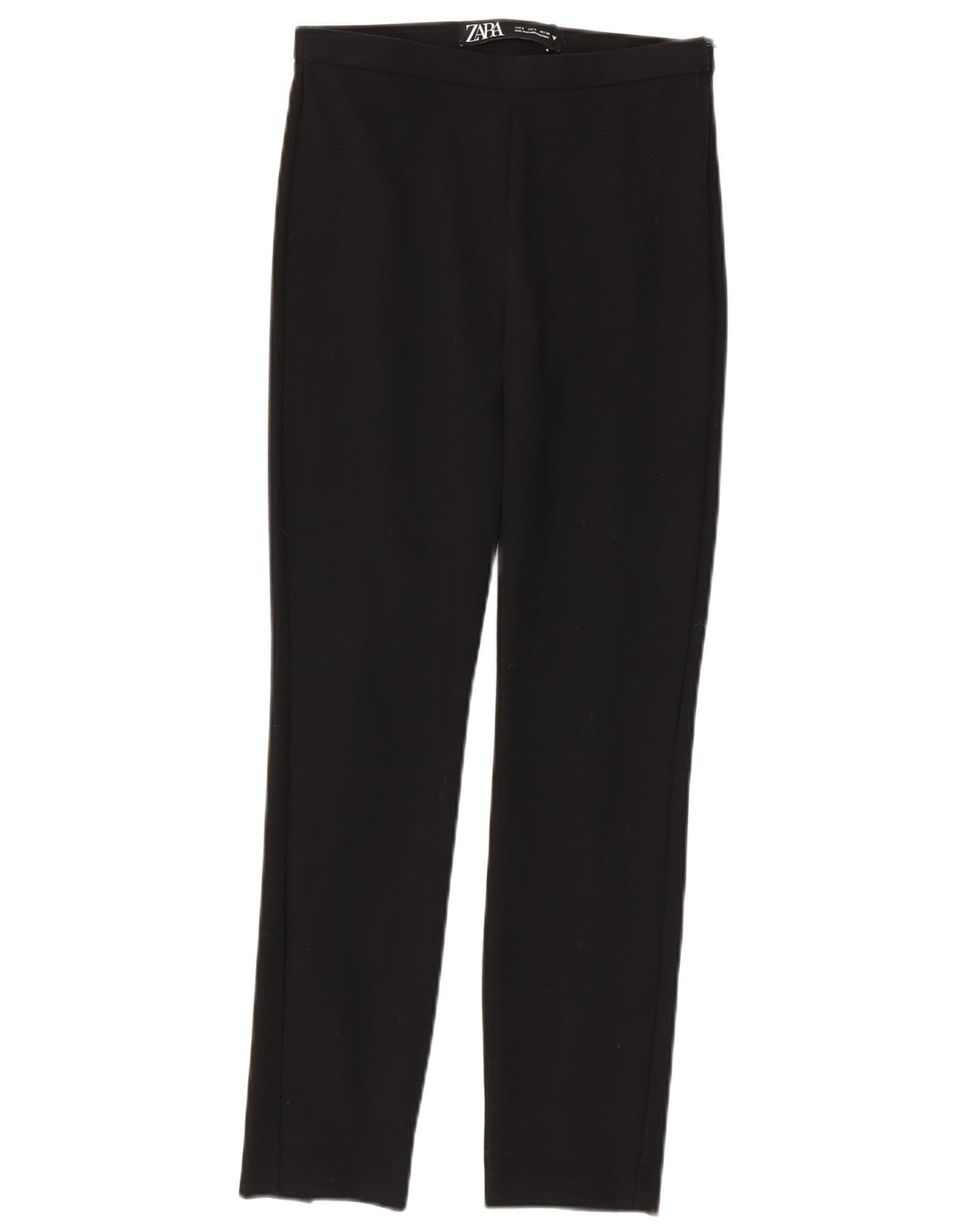 ZARA Γυναικείο Slim Casual Παντελόνι Small W26 L27 Μαύρο Πολυεστέρα