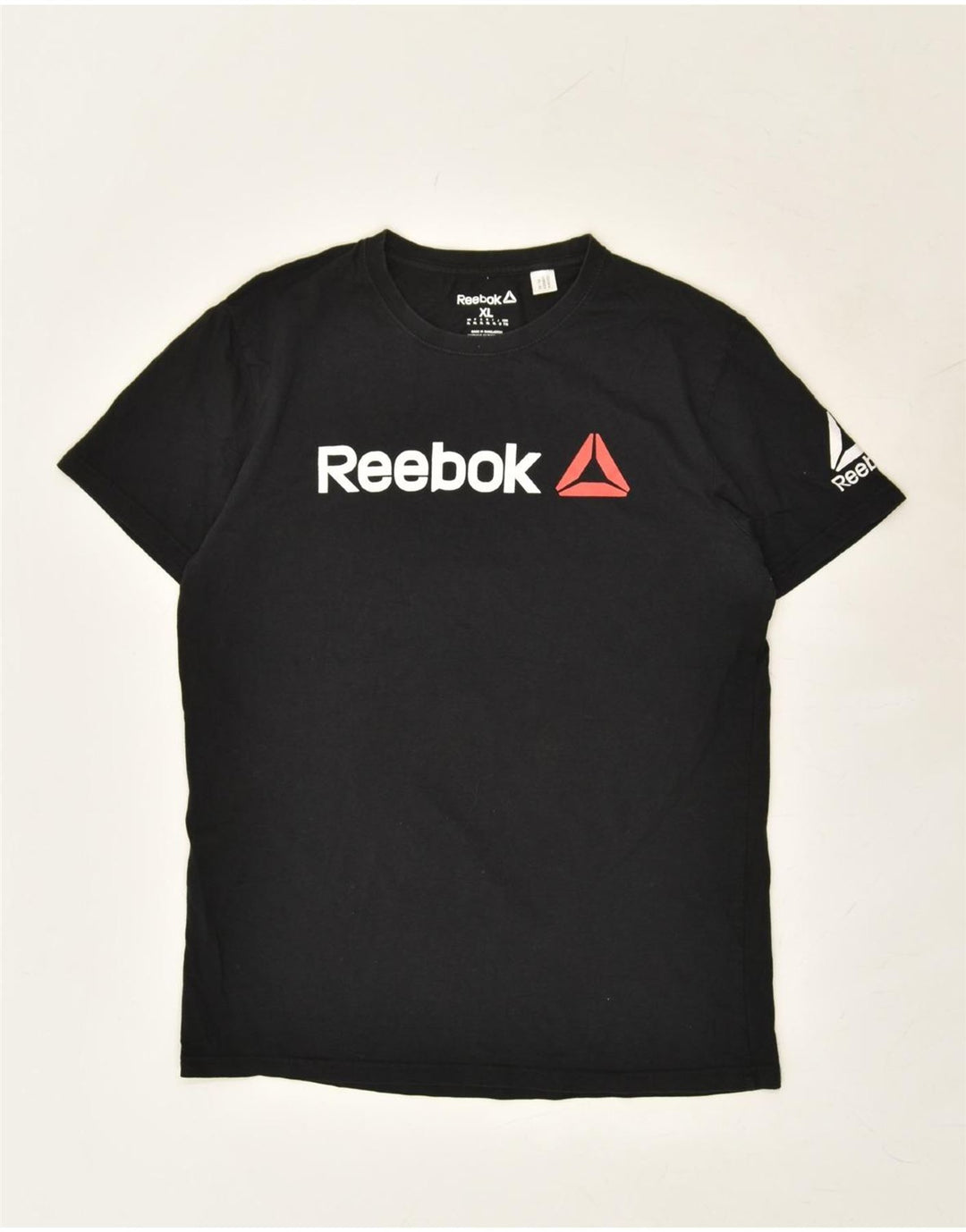 REEBOK Womens Graphic T-Shirt Top UK 18 XL Black Cotton | Vintage Reebok | Thrift | Second-Hand Reebok | Used Clothing | Messina Hembry 