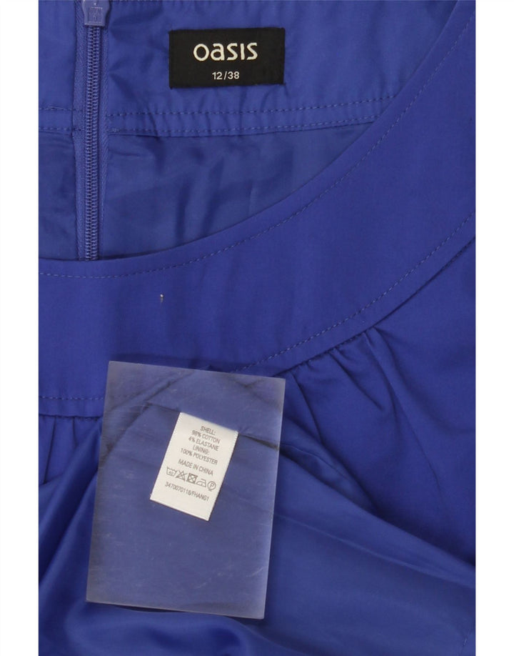 Γυναικείο φόρεμα με θήκη OASIS UK 12 Medium Navy Blue Cotton