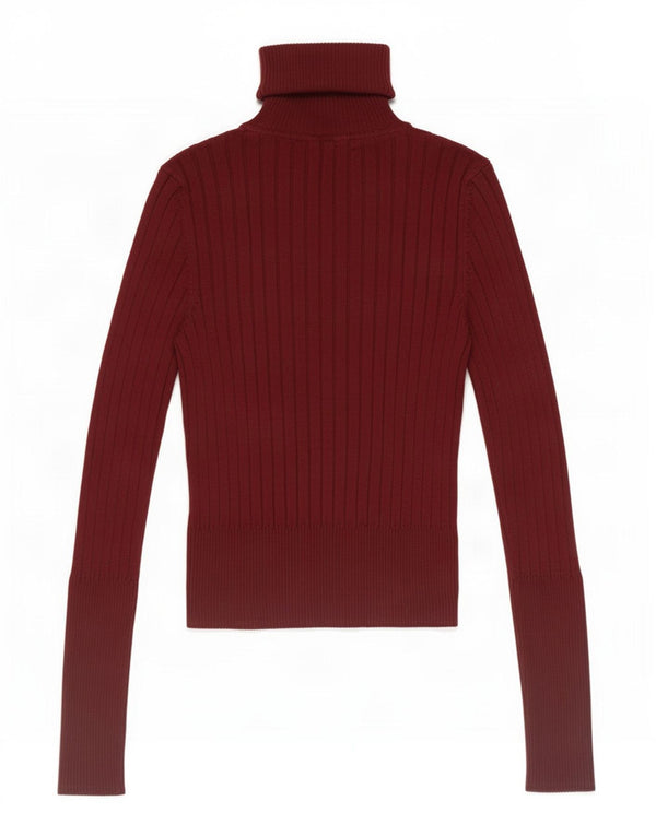 Zara Γυναικείο Crop Top Μακρύ μανίκι UK 12 Medium Burgundy