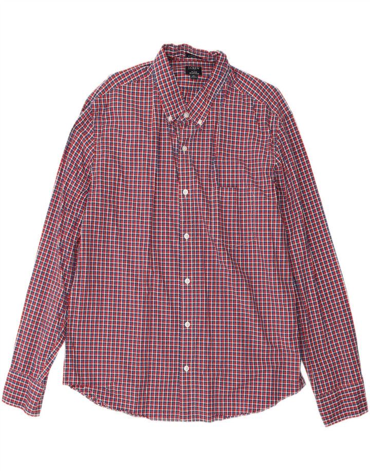 J. CREW Mens Flex Slim Shirt XL Multicoloured Gingham Cotton Vintage J. Crew and Second-Hand J. Crew from Messina Hembry 
