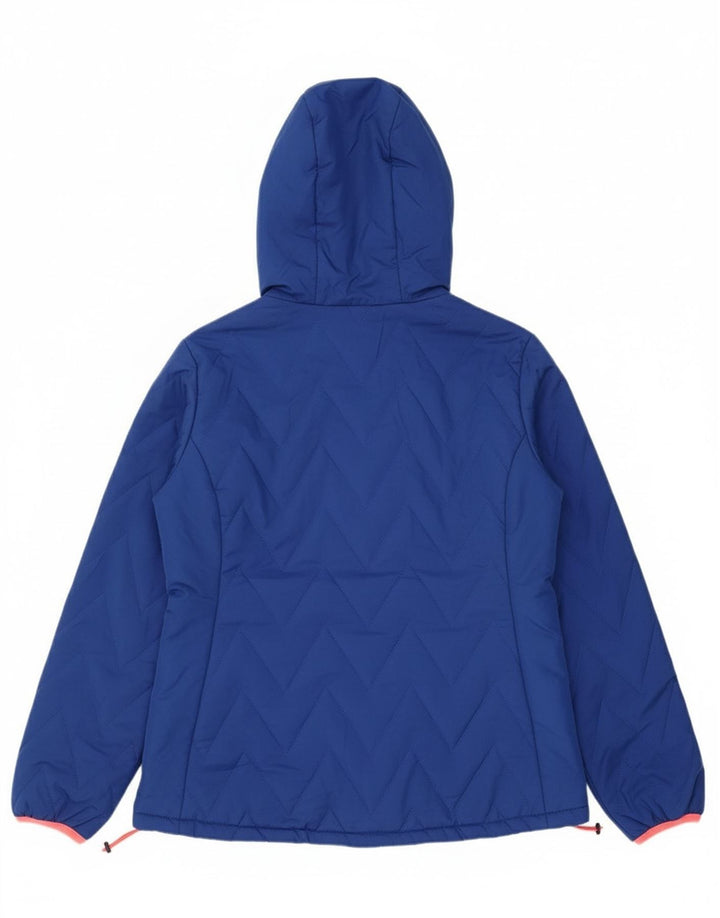 BRUGI Womens Hooded Padded Jacket UK 10 Small Blue Polyester