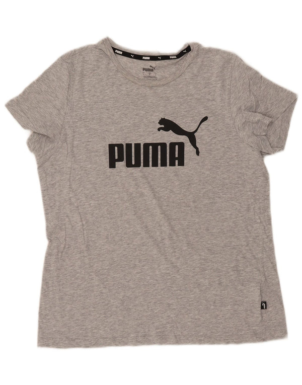 Γυναικείο γραφικό μπλουζάκι PUMA Top UK 16 μεγάλο γκρι βαμβακερό