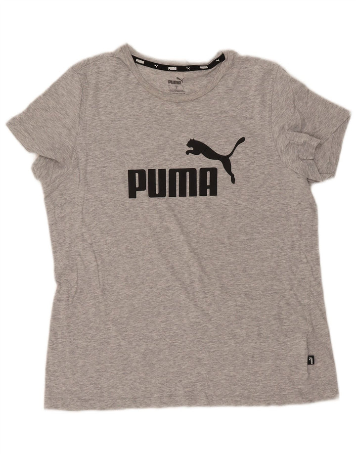 Γυναικείο γραφικό μπλουζάκι PUMA Top UK 16 μεγάλο γκρι βαμβακερό