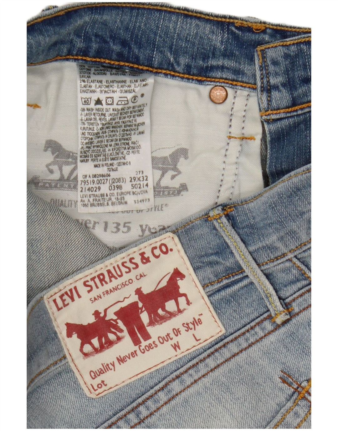 Ανδρικό τζιν Levi's Slim W29 L32 Μπλε βαμβακερό