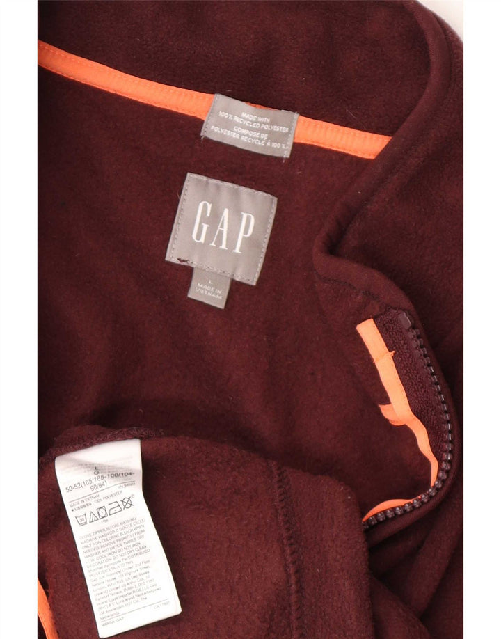 Gap Ανδρικό φερμουάρ Fleece Jumper Μεγάλο Βουργουνδί Πολυεστέρας