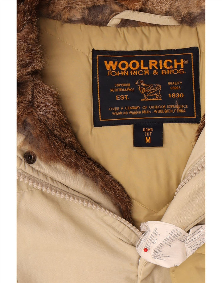 Woolrich Γυναικείο παλτό με κουκούλα UK 12 Βαμβακερό μεσαίο μπεζ