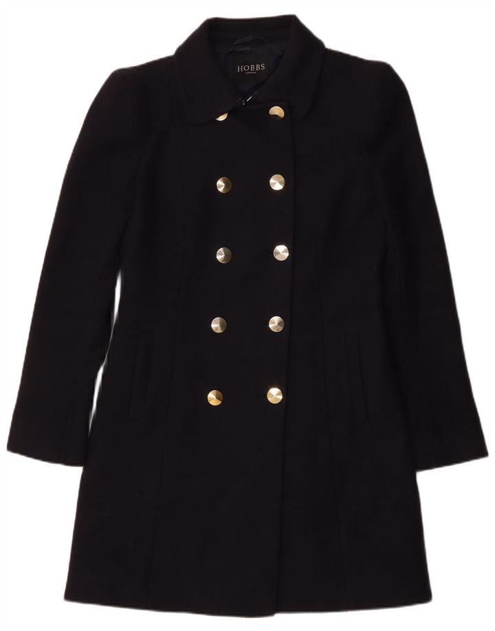 Hobbs Γυναικείο παλτό με διπλό στήθος UK 10 Small Navy Blue Virgin Wool