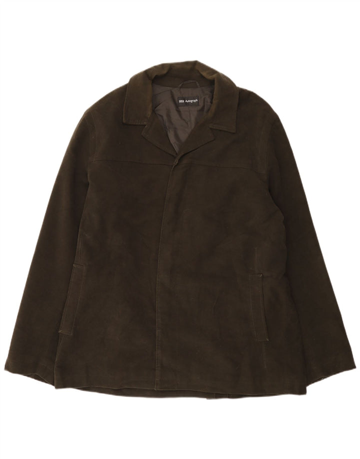 Marks & Spencer Ανδρικό Αυτόγραφο Ανοιχτό Suede Jacket UK 42 XL Khaki