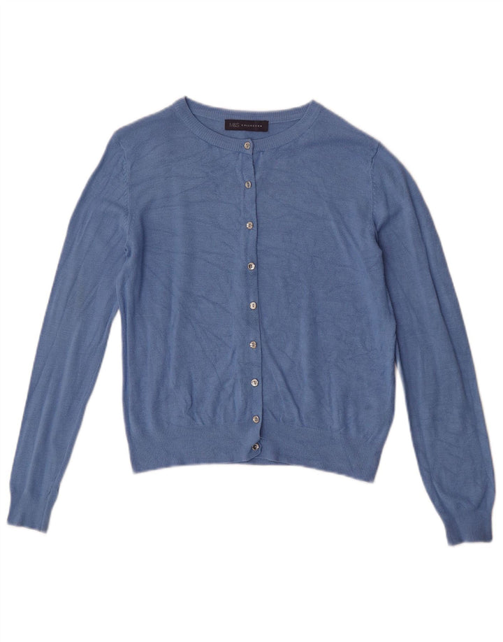 Marks & Spencer Γυναικεία ζακέτα Crop UK 10 Small Blue Viscose