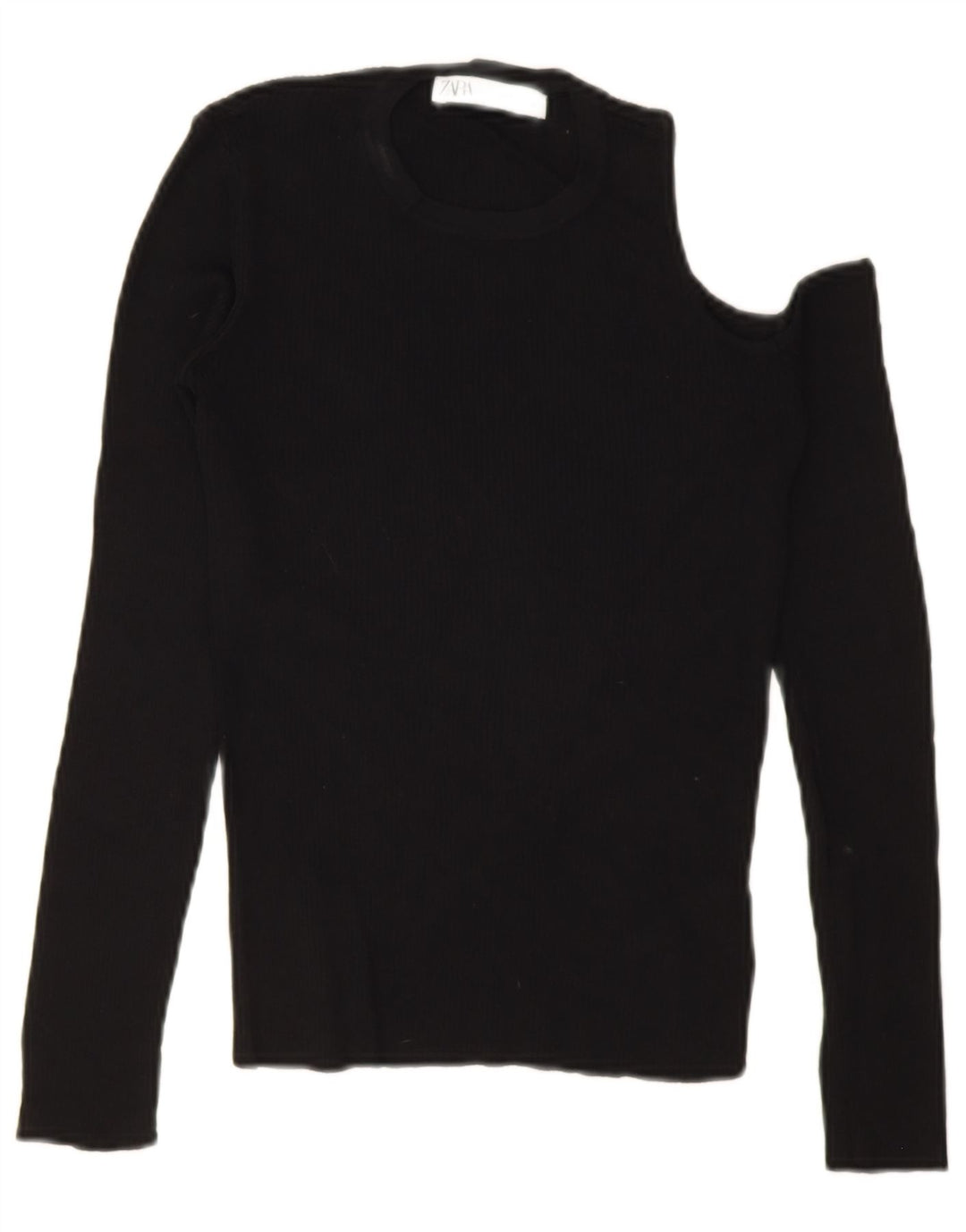 Zara Womens One Shoulder Top UK 12 Medium Black