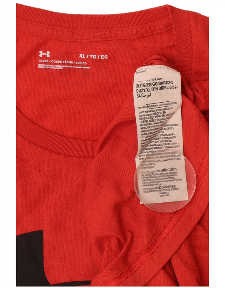 Ανδρικό γραφικό T-Shirt UNDER Armour Top XL Red Cotton