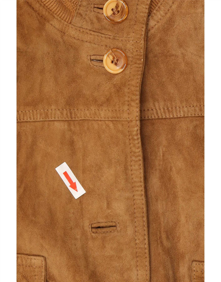 Vintage Γυναικείο Suede Bomber Jacket IT 44 Medium Beige Leather
