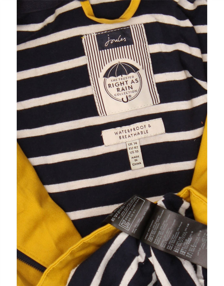 JOULES Γυναικείο Αδιάβροχο με κουκούλα UK 14 Μεγάλος κίτρινος πολυεστέρας