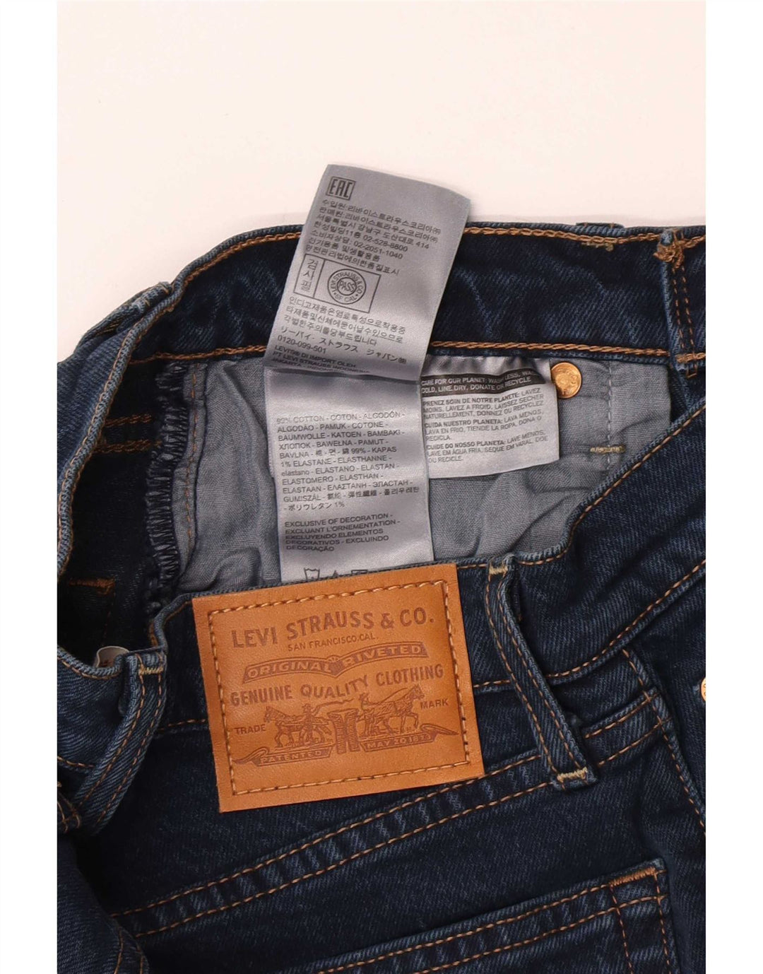Γυναικείο τζιν σορτς Levi's W25 XS Navy Blue Cotton
