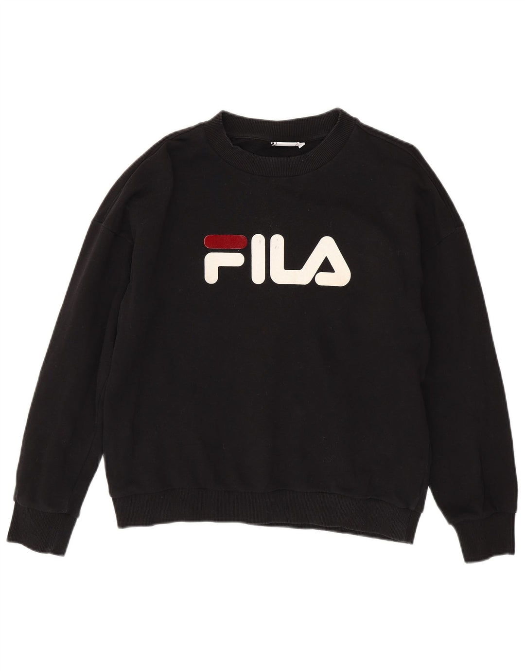 Γυναικείο γραφικό φούτερ FILA Jumper UK 16 μεγάλο μαύρο βαμβακερό