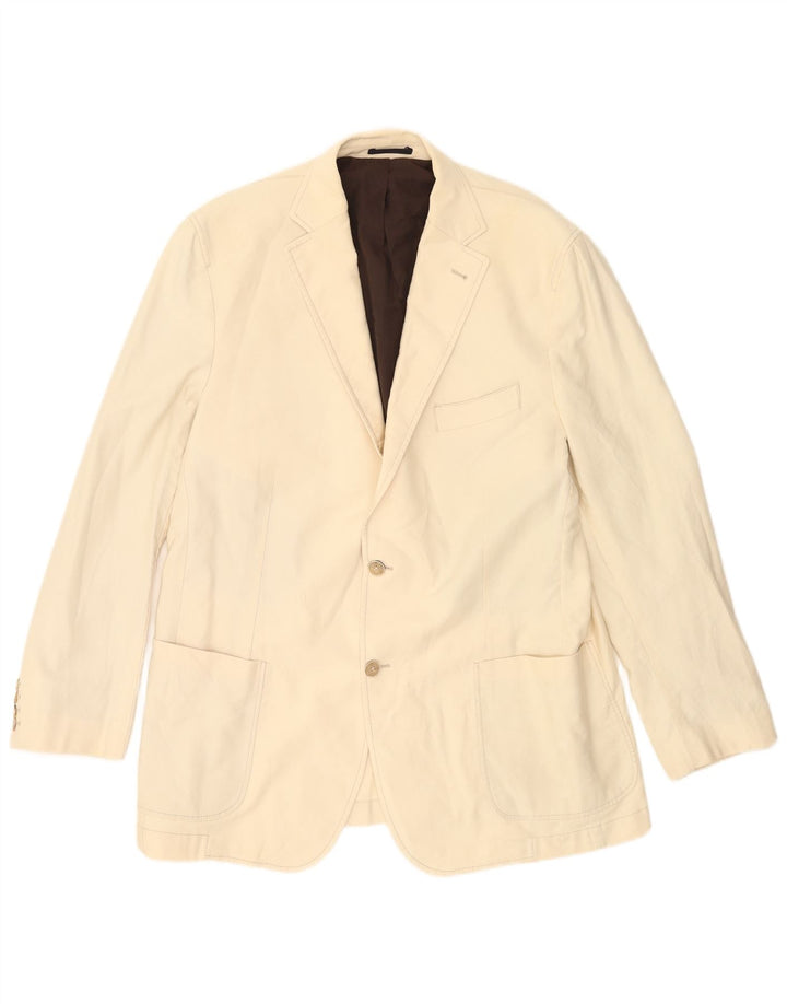 Massimo Dutti Ανδρικό σακάκι μπλέιζερ με 2 κουμπιά EU 56 XL Μπεζ βαμβακερό