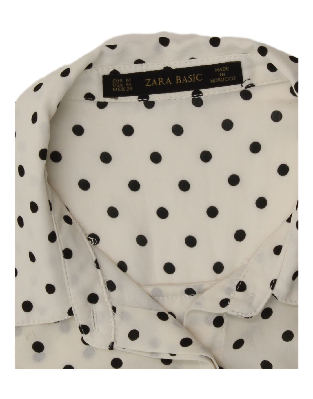 Γυναικείο πουκάμισο Zara See Through UK 14 Medium White Pot