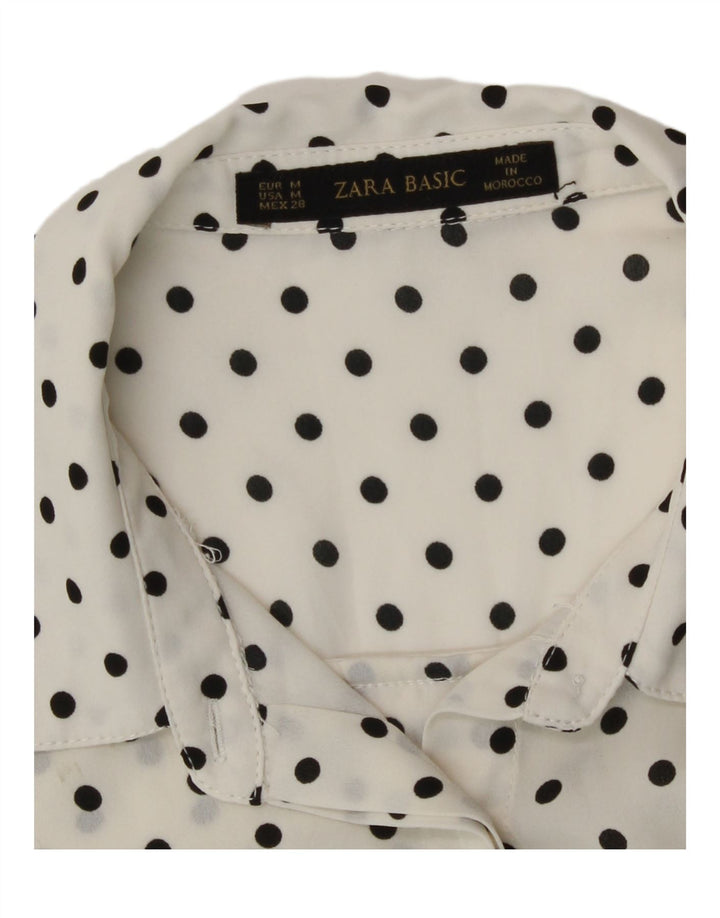Γυναικείο πουκάμισο Zara See Through UK 14 Medium White Pot