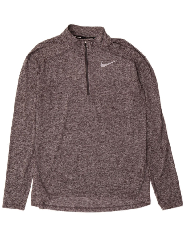 Ανδρική φόρμα Nike Dri Fit με φερμουάρ πουλόβερ στο επάνω μέρος από μεσαίο γκρι πολυεστέρα