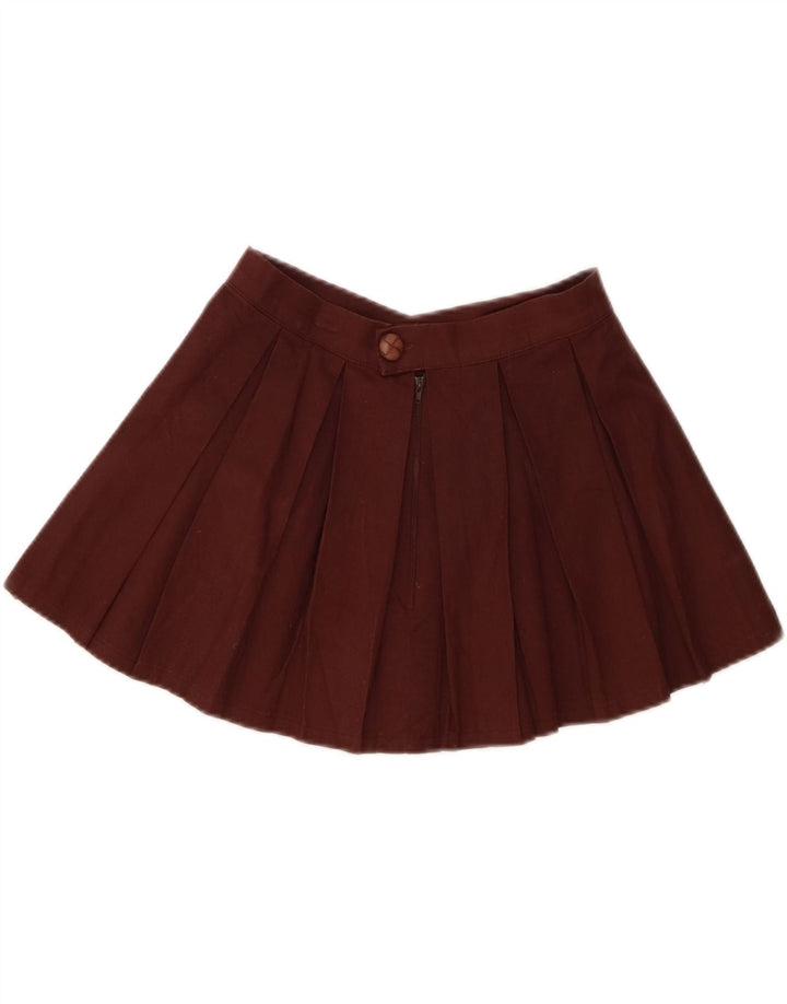VINTAGE Womens Pleated Mini Skirt W27 Small Brown Vintage Vintage and Second-Hand Vintage from Messina Hembry 